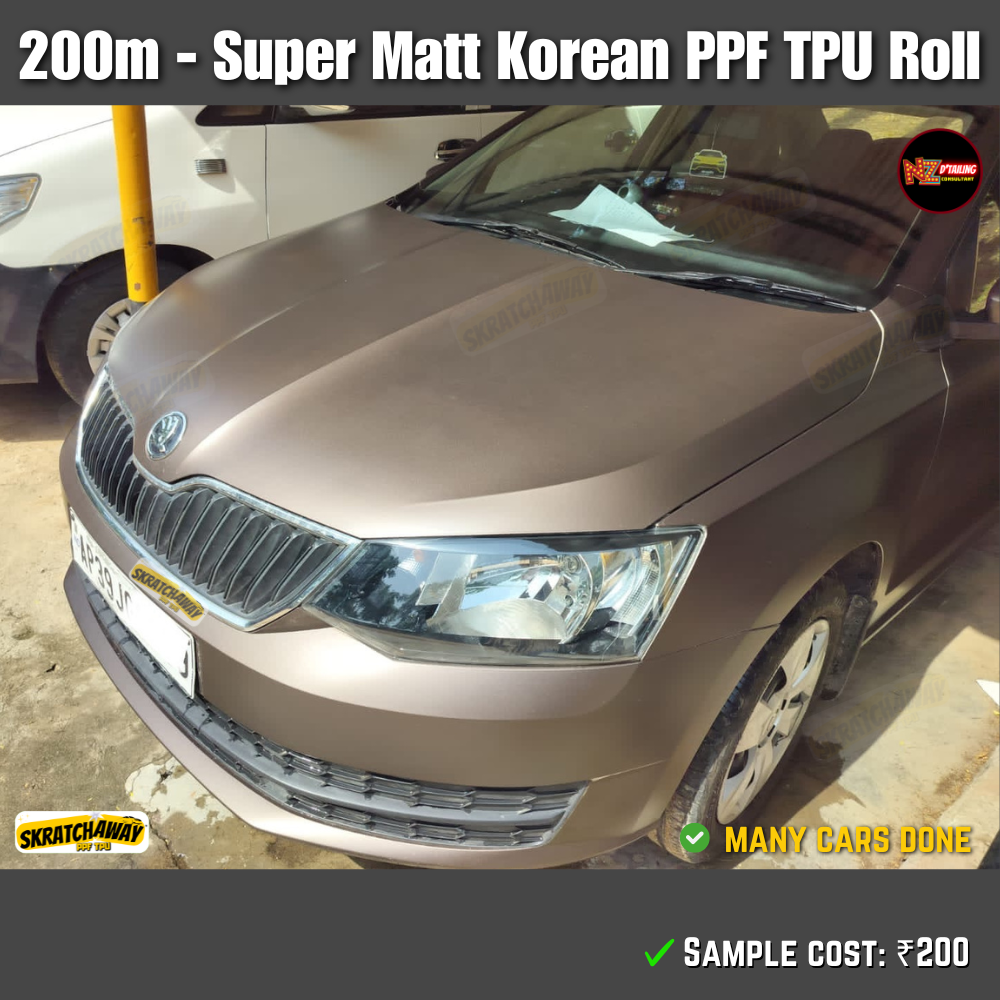 200m - Korean Matt PPF TPU Roll | Skratchaway Matt PPF TPU