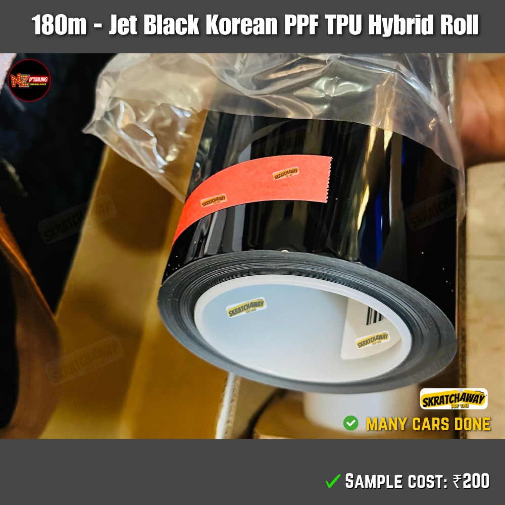 180m - Black Colour PPF Roll | Skratchaway Jet Black PPF TPU Hybrid (Unique)