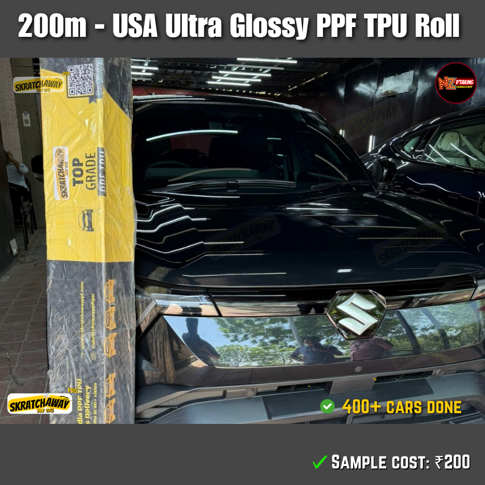 200m USA Ultra Glossy PPF TPU Roll with Self Healing | Skratchaway™ Pro