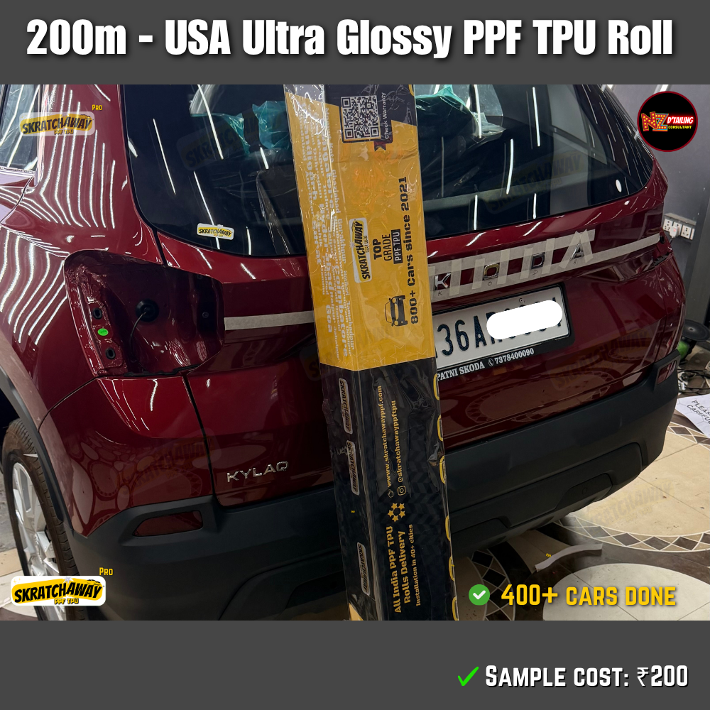 200m USA Ultra Glossy PPF TPU Roll with Self Healing | Skratchaway™ Pro