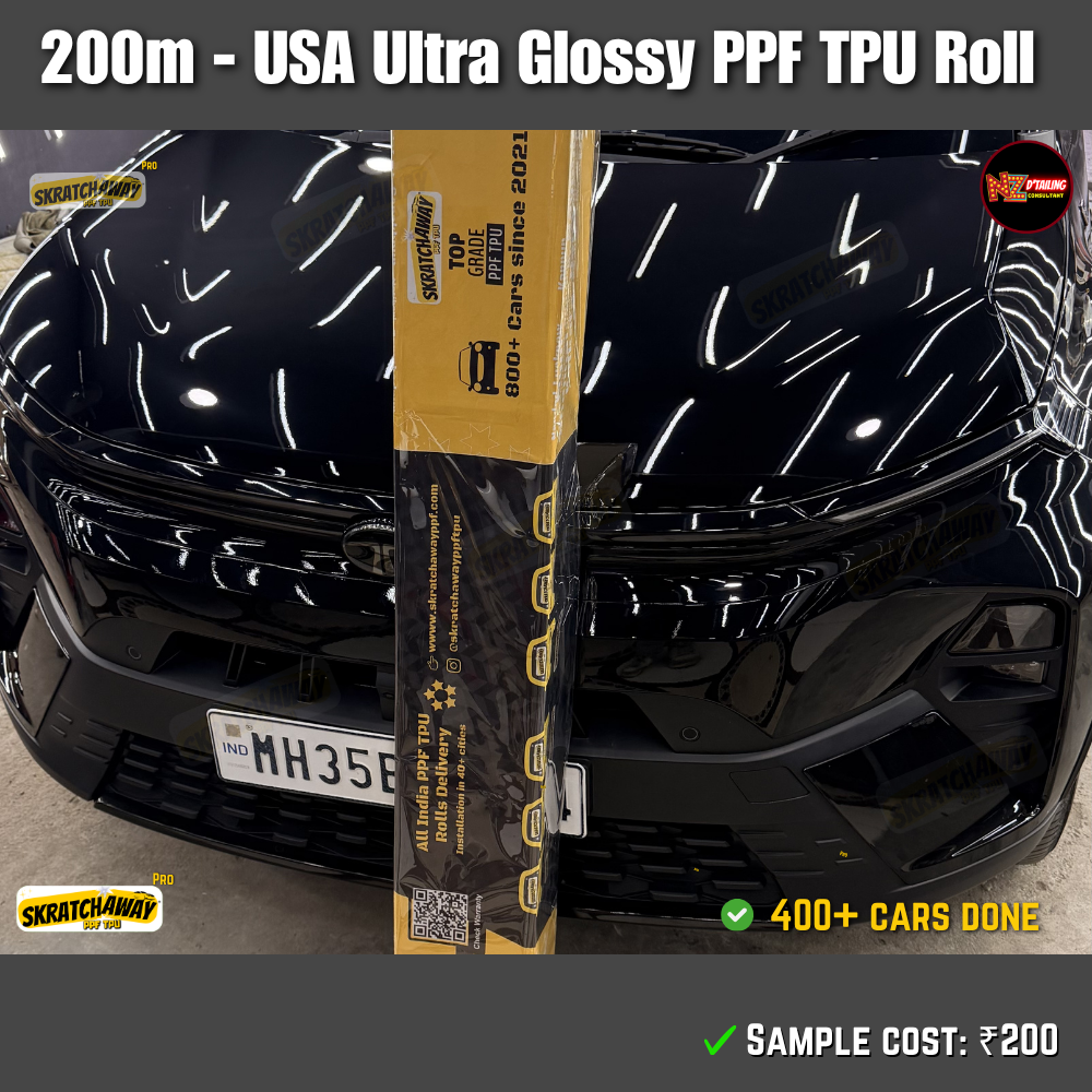 200m USA Ultra Glossy PPF TPU Roll with Self Healing | Skratchaway™ Pro