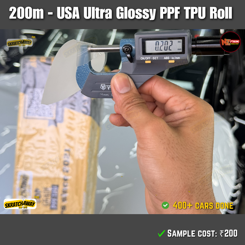 200m USA Ultra Glossy PPF TPU Roll with Self Healing | Skratchaway™ Pro