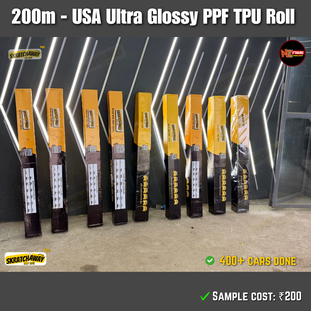 200m USA Ultra Glossy PPF TPU Roll with Self Healing | Skratchaway™ Pro