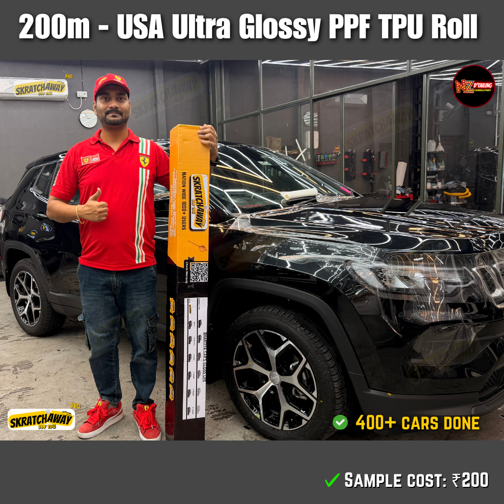 200m USA Ultra Glossy PPF TPU Roll with Self Healing | Skratchaway™ Pro