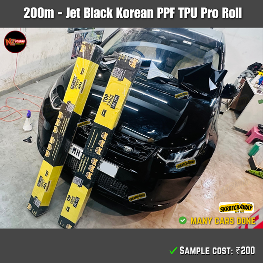 200m - Jet Black Colour PPF TPU Roll | Skratchaway Black PPF (Unique)