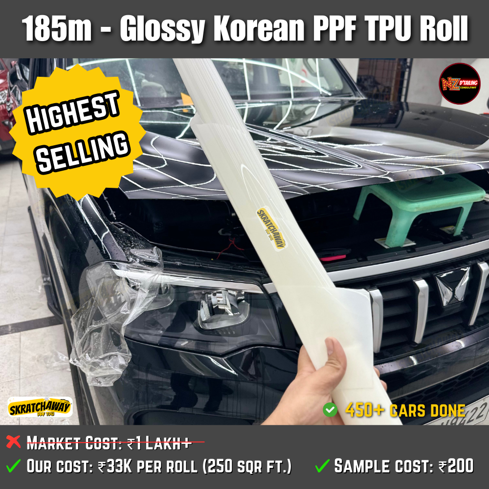 185m, Korean High Glossy PPF TPU Roll - Sunlight Self Healing | Skratchaway™