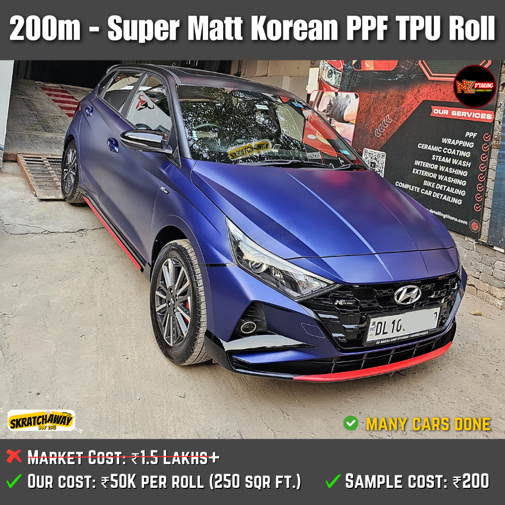 200m - Korean Matt PPF TPU Roll | Skratchaway Matt PPF TPU