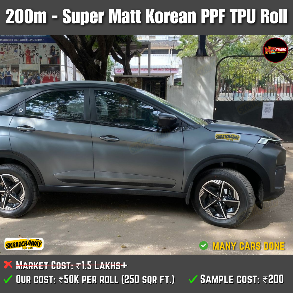 200m - Korean Matt PPF TPU Roll | Skratchaway Matt PPF TPU