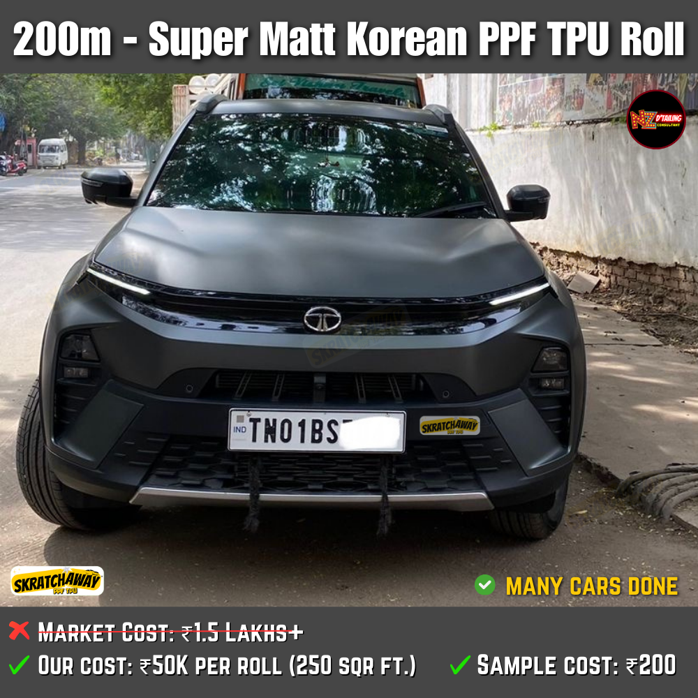 200m - Korean Matt PPF TPU Roll | Skratchaway Matt PPF TPU