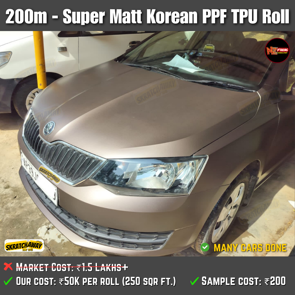 200m - Korean Matt PPF TPU Roll | Skratchaway Matt PPF TPU