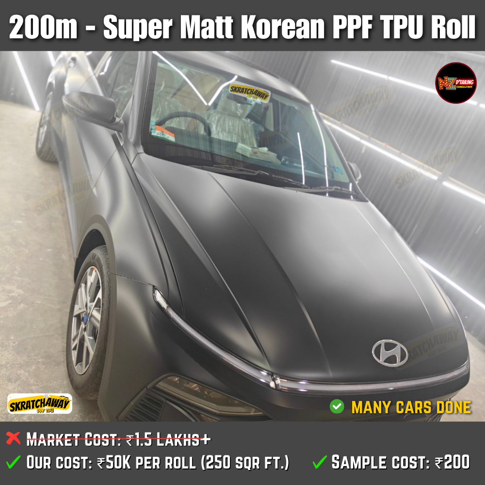 200m - Korean Matt PPF TPU Roll | Skratchaway Matt PPF TPU