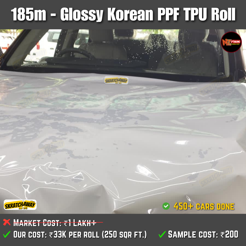 185m, Korean High Glossy PPF TPU Roll - Sunlight Self Healing | Skratchaway™