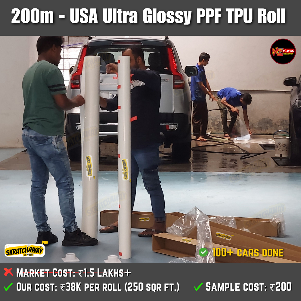 200m USA Ultra Glossy PPF TPU Roll with Self Healing | Skratchaway™ Pro