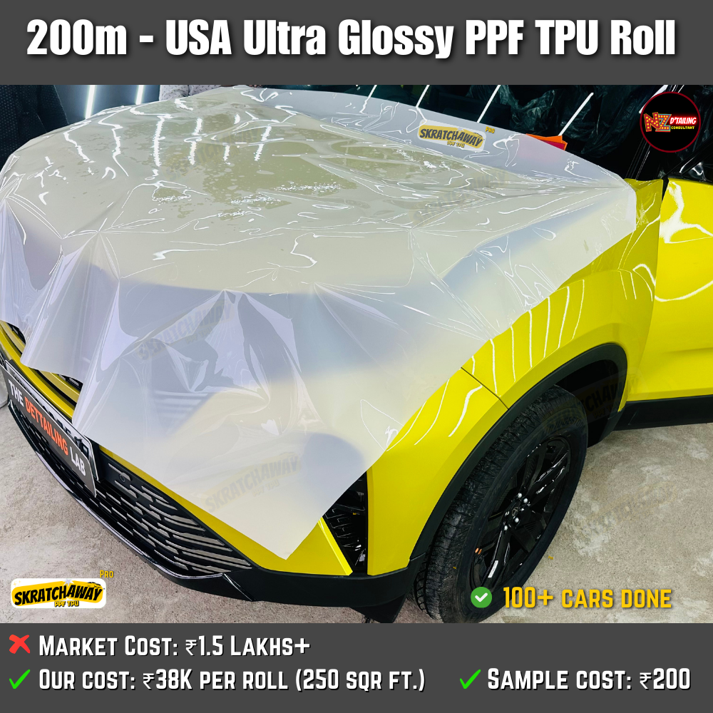 200m USA Ultra Glossy PPF TPU Roll with Self Healing | Skratchaway™ Pro