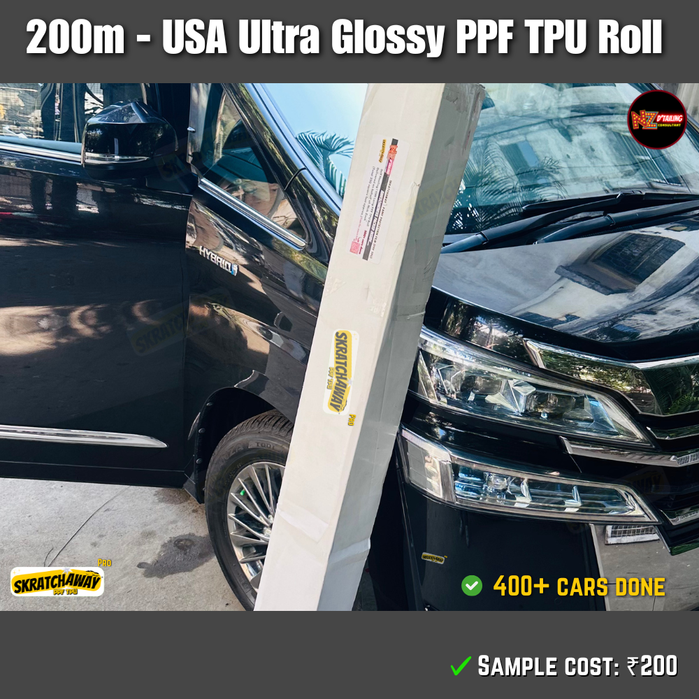 200m USA Ultra Glossy PPF TPU Roll with Self Healing | Skratchaway™ Pro