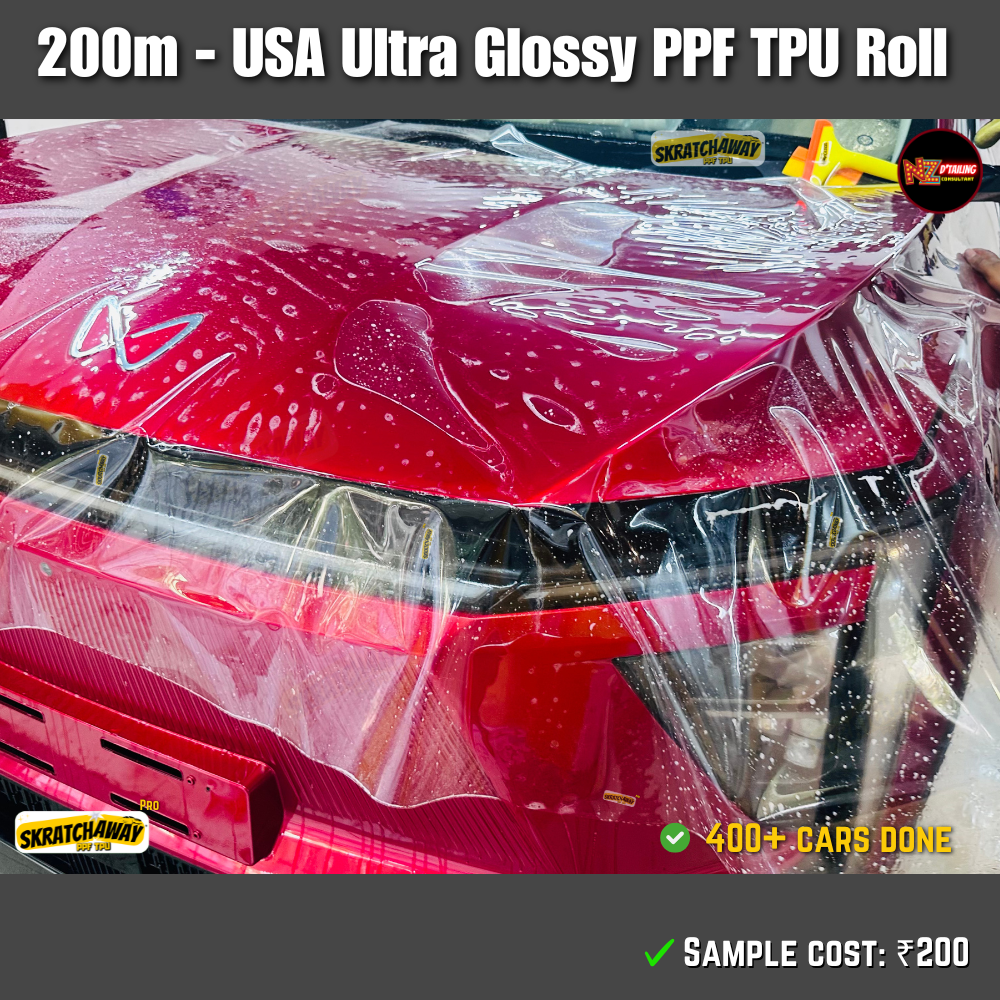 200m USA Ultra Glossy PPF TPU Roll with Self Healing | Skratchaway™ Pro