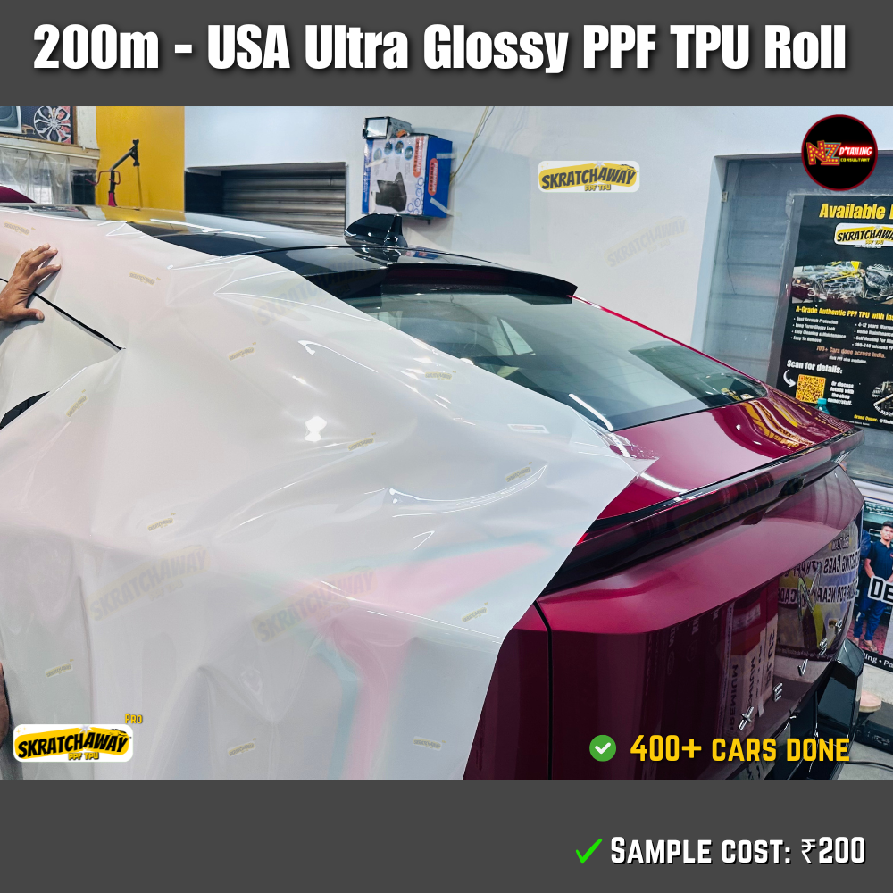 200m USA Ultra Glossy PPF TPU Roll with Self Healing | Skratchaway™ Pro