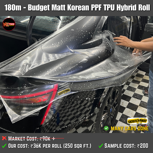 180m - Budget Grade Korean Matt PPF Roll | Skratchaway Matt PPF TPU Hybrid