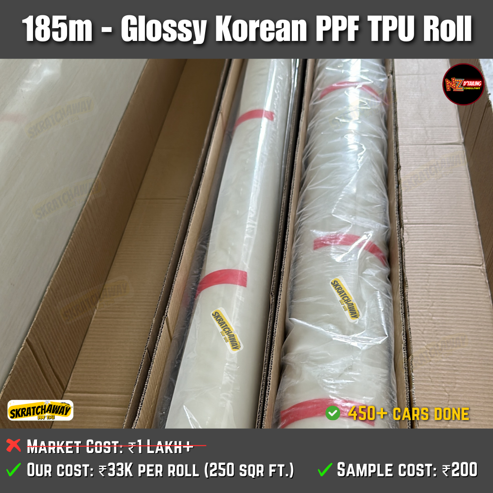 185m, Korean High Glossy PPF TPU Roll - Sunlight Self Healing | Skratchaway™