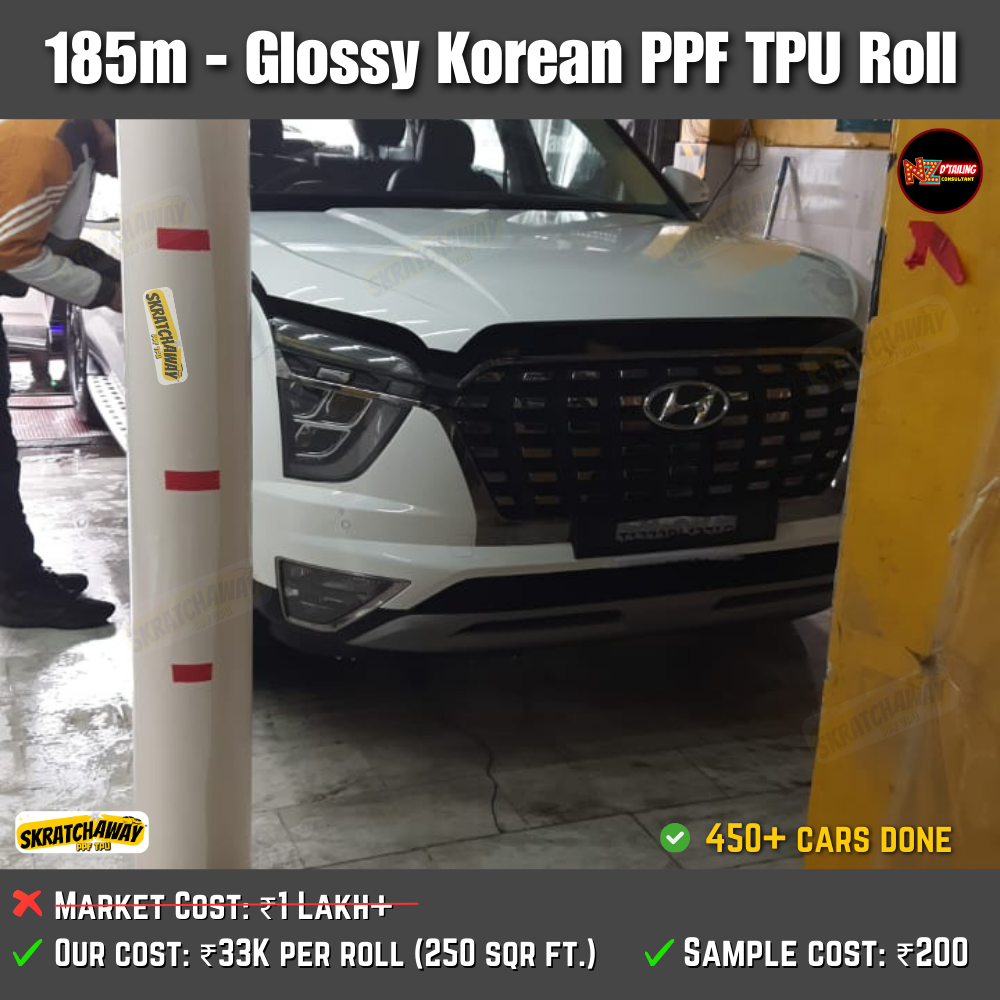 185m, Korean High Glossy PPF TPU Roll - Sunlight Self Healing | Skratchaway™