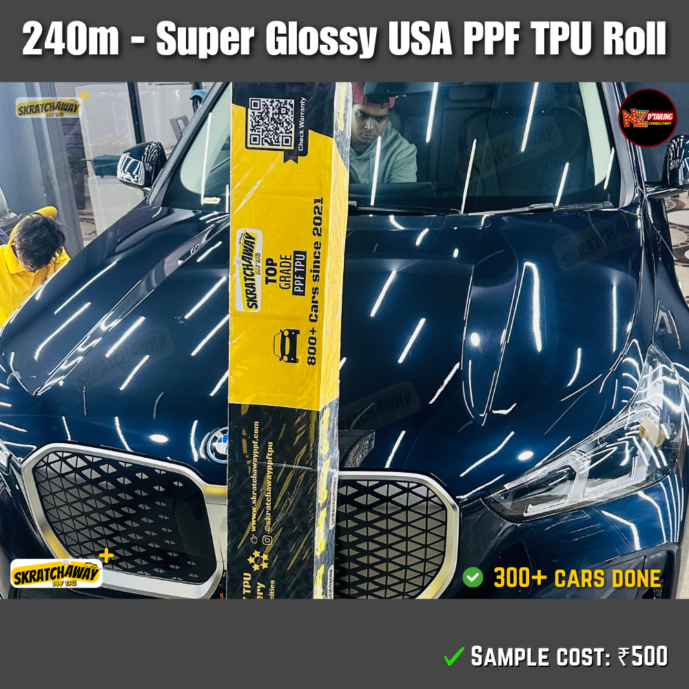 210-240m, USA Super Glossy PPF TPU Roll - Instant Self Healing | Skratchaway+™