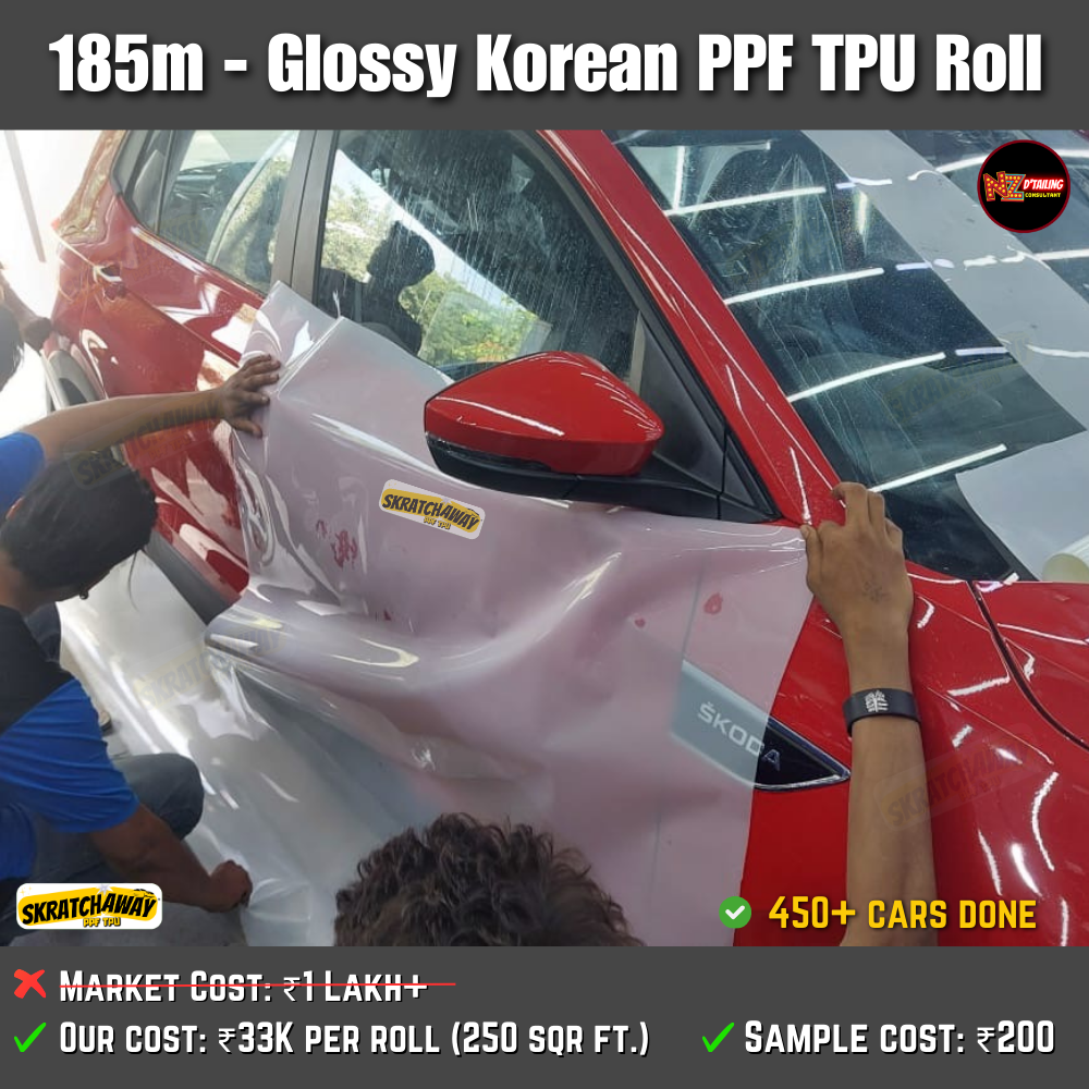 185m, Korean High Glossy PPF TPU Roll - Sunlight Self Healing | Skratchaway™