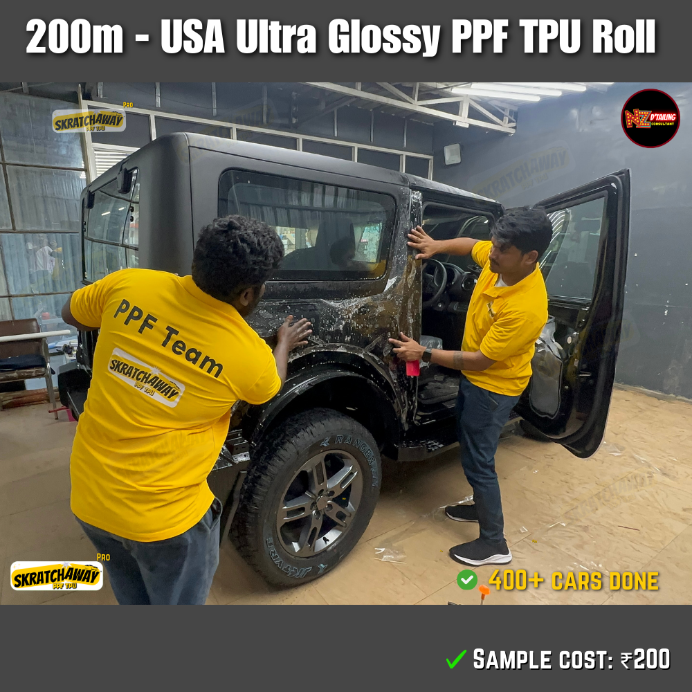 200m USA Ultra Glossy PPF TPU Roll with Self Healing | Skratchaway™ Pro