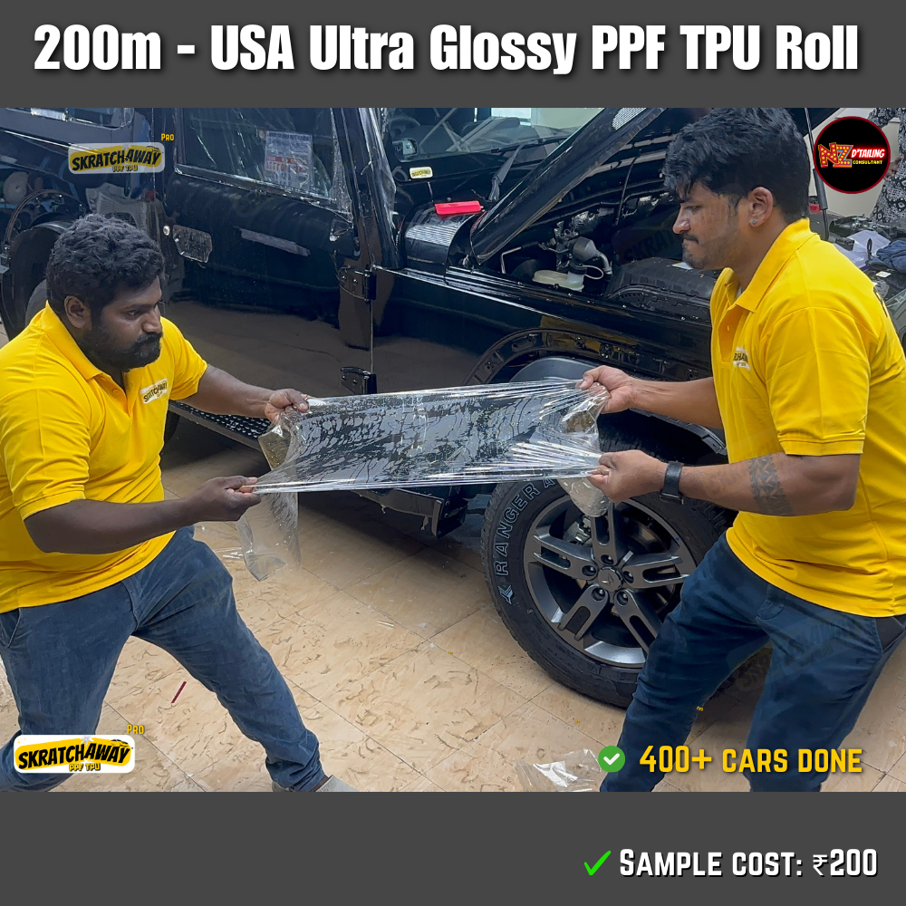 200m USA Ultra Glossy PPF TPU Roll with Self Healing | Skratchaway™ Pro