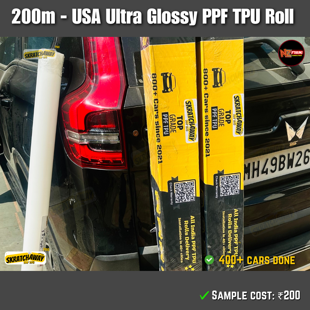 200m USA Ultra Glossy PPF TPU Roll with Self Healing | Skratchaway™ Pro