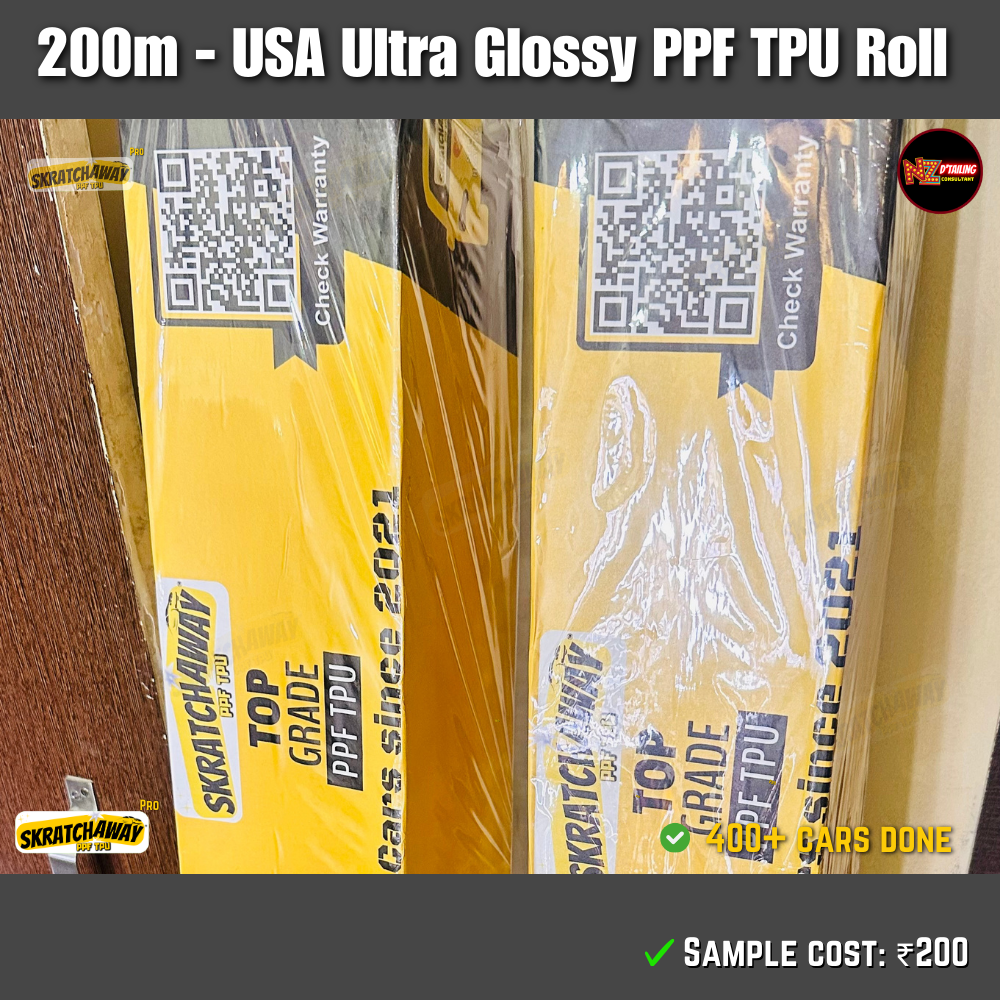 200m USA Ultra Glossy PPF TPU Roll with Self Healing | Skratchaway™ Pro