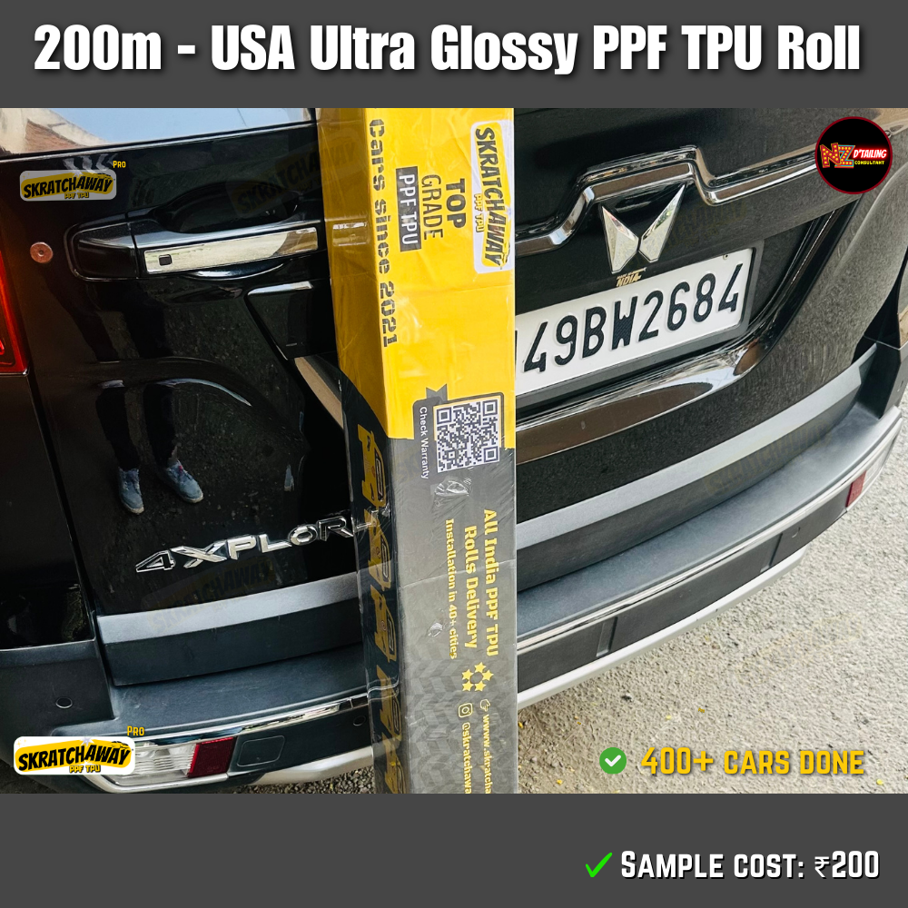 200m USA Ultra Glossy PPF TPU Roll with Self Healing | Skratchaway™ Pro