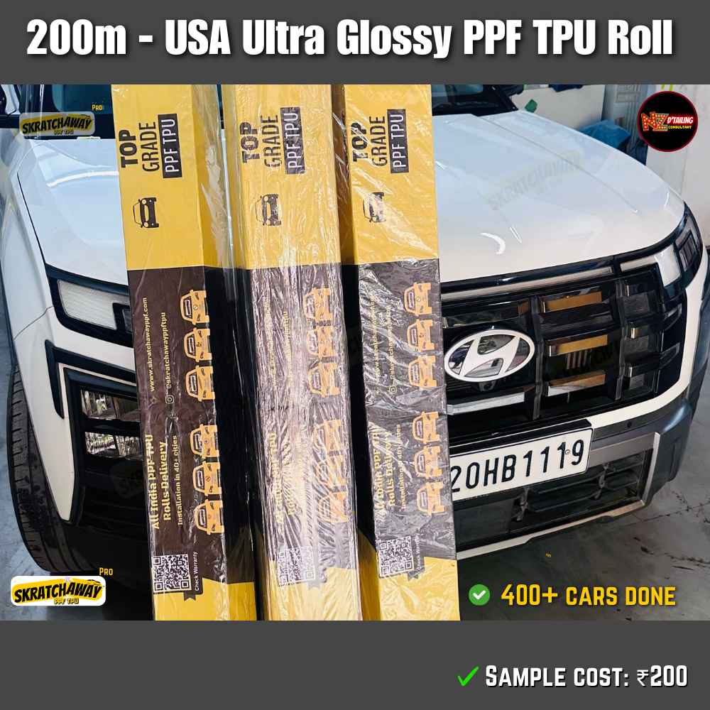 200m USA Ultra Glossy PPF TPU Roll with Self Healing | Skratchaway™ Pro