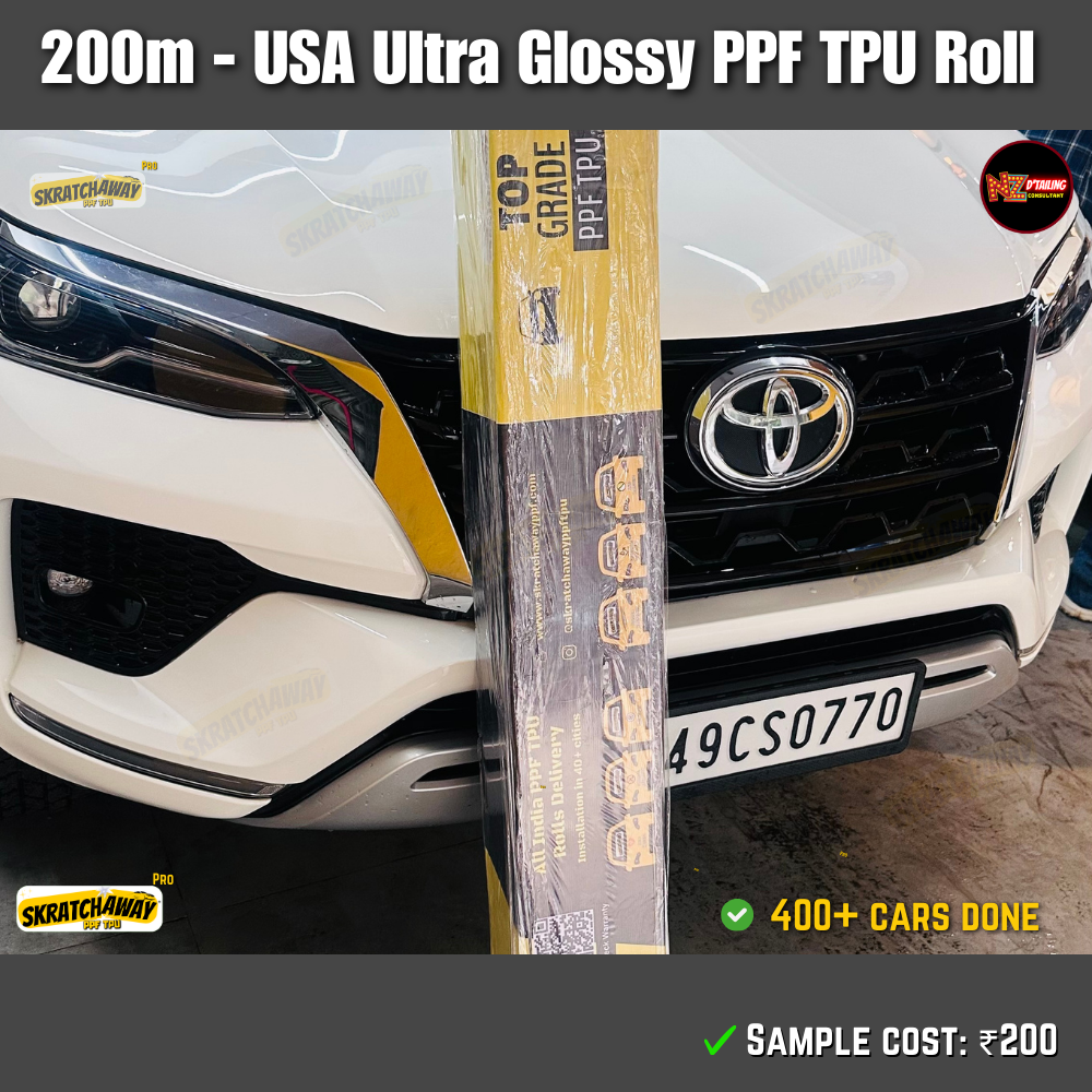 200m USA Ultra Glossy PPF TPU Roll with Self Healing | Skratchaway™ Pro