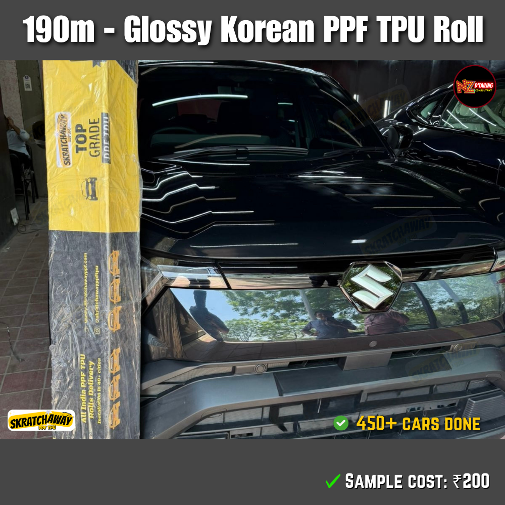 190m Korean High Glossy PPF TPU Roll - Sunlight Self Healing | Skratchaway™